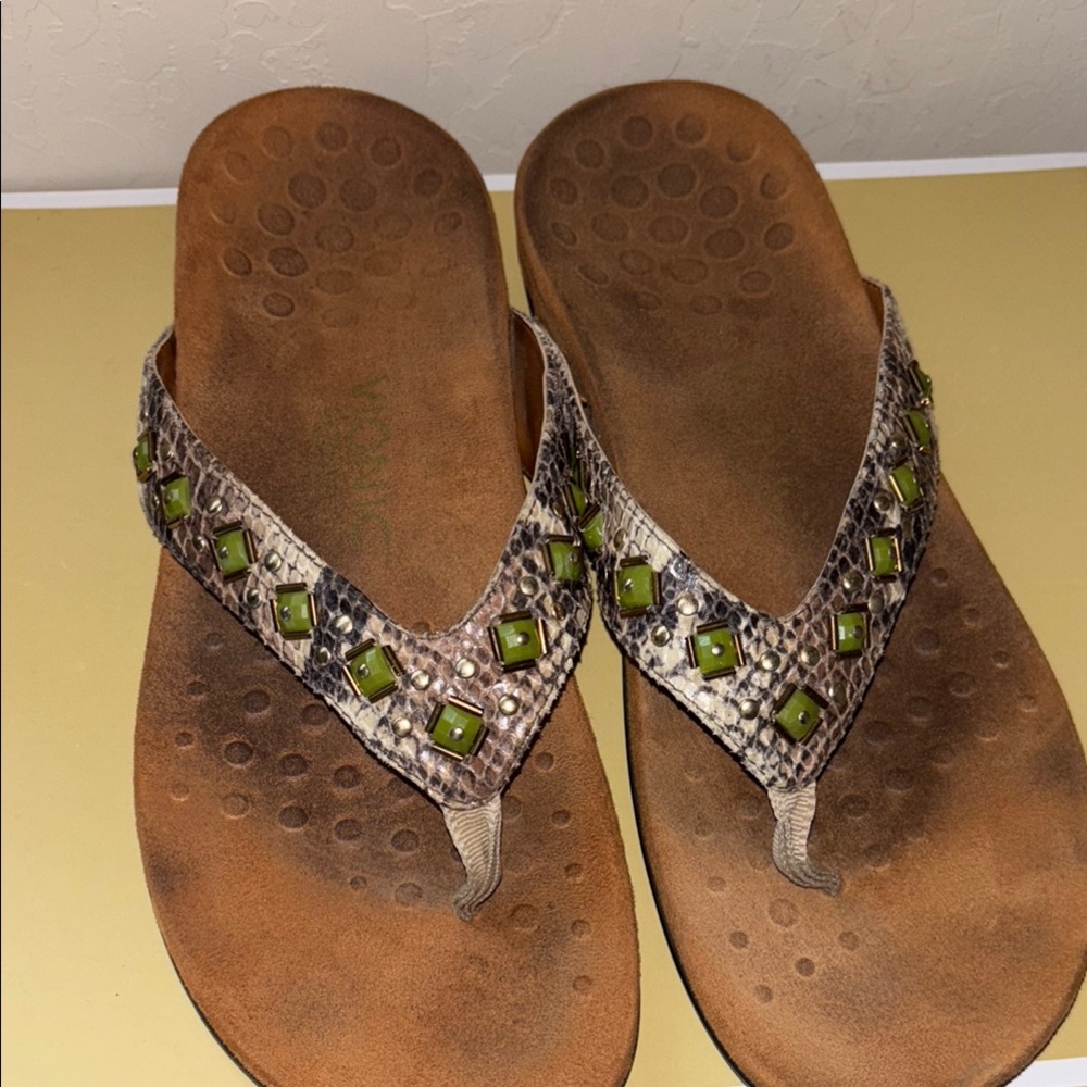 Vionic Studded Snake Print Sandals size 9